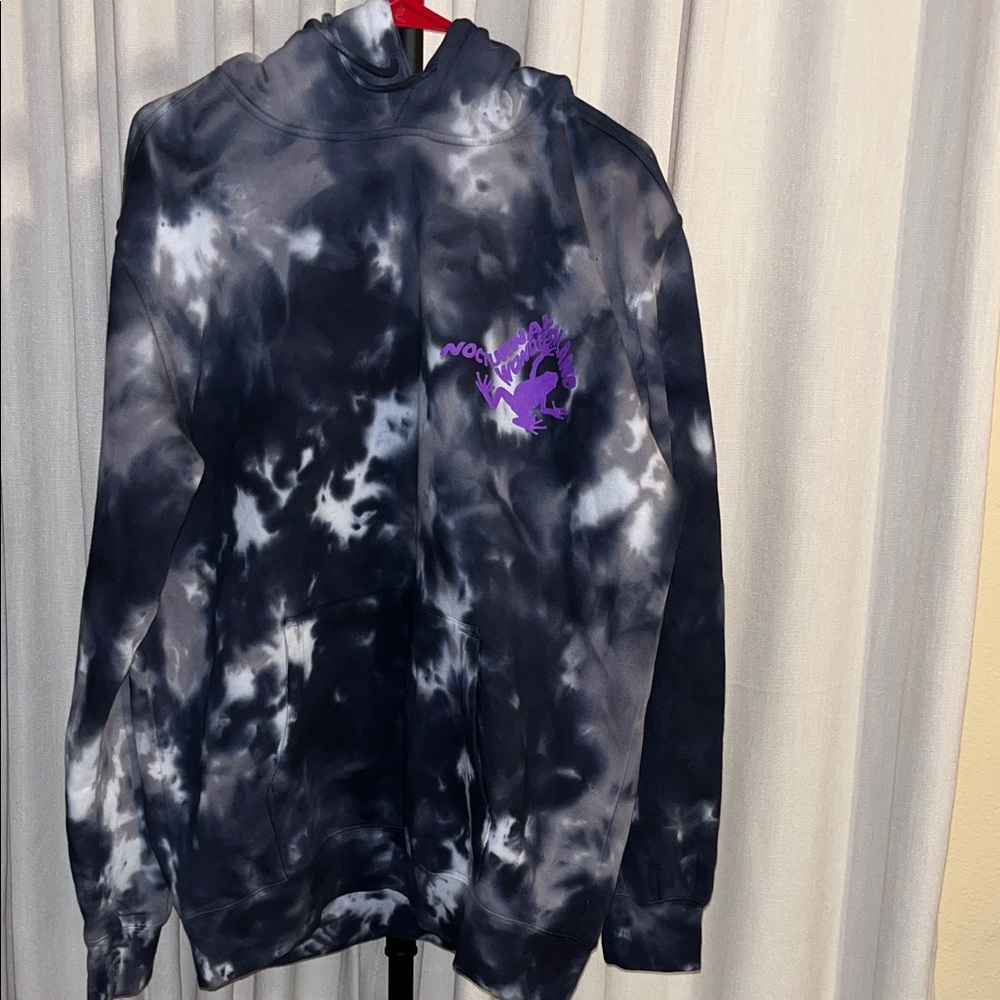 Tie-Dye Hoodie with Purple Graphic